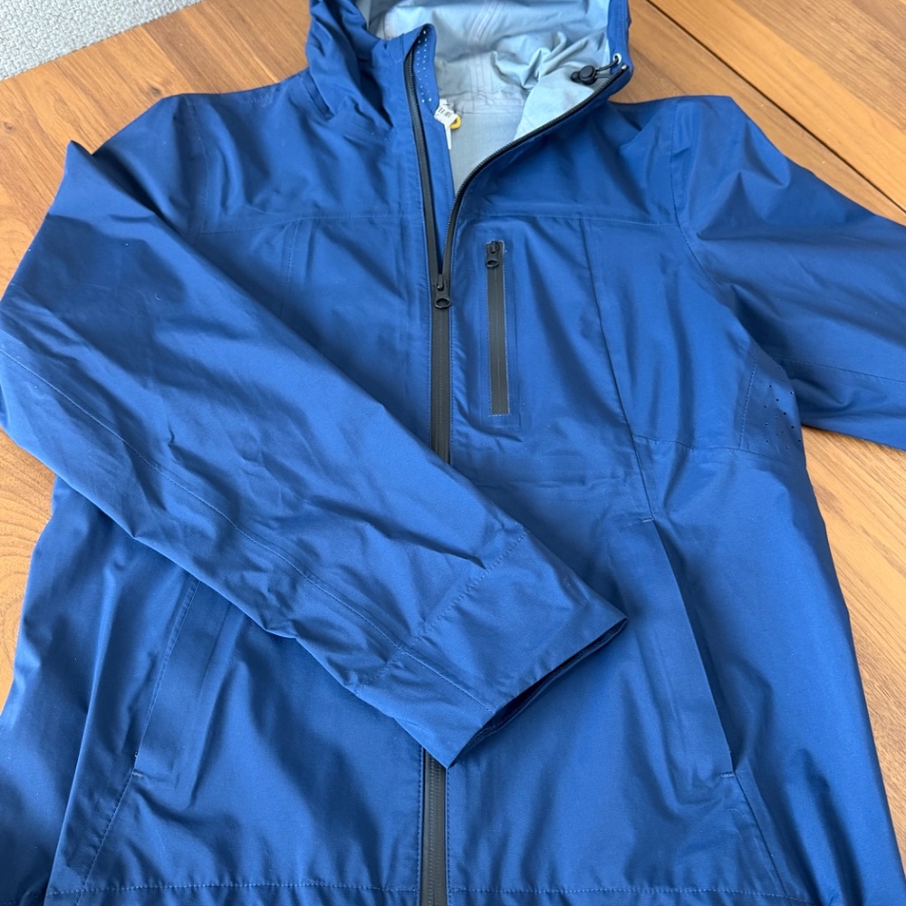 Lole Jacket Womens Small Blue Element Rain Jacket Full Zip Hooded $110.00